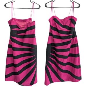 Gilani Women's‎ Size 14 Magenta Black Starburst Pattern Bodycon Dress